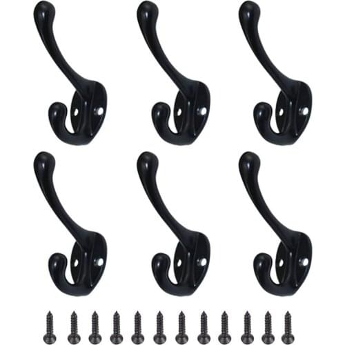 6pcs Clothes Hanger Hook Wall Hooks for Key Hat Bag Home Storage Hanger Bathroom Towel Hook Kitchen Bedroom Kitchen Accessories