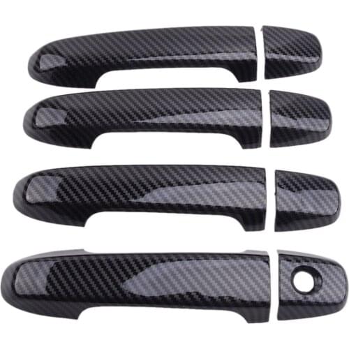 8Pcs/Set Car ABS Exterior Door Handle Cover Trim Fit for Toyota Camry 2012 2013 2014 2015 2016 2017 Carbon Fiber Style