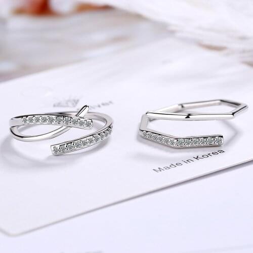 925 Sterling Silver Irregular Wave Rings Trendy Simple Geometric Handmade Jewelry for Women Couple Size Adjustable