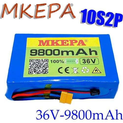 Actual capacity10s2p 36V 9.8ah 450W 18650 Li ion battery pack for Cooter skateboard eBike electric bicycle 42V 37V 35e XT60 SM