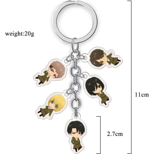 Anime Attack on Titan Corps Phone Strap keychain Cartoon Figures Metal keyring Pendant Accessories Attack on Titan Gifts