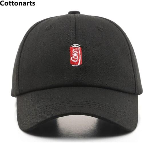 Unisex Summer Baseball Cap Coke Letter Embroidery Baseball Cap Pop Cans Embroidered Sports Cap Ins Soft Top Cotton Caps Sun Hats