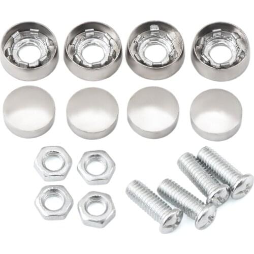 Car License Plate Bolts Frame Chrome Screws for Audi A3 A4 B6 B8 B7 B5 A6 C5 C6 Q5 A5 Seat Leon Mitsubishi ASX Accessories
