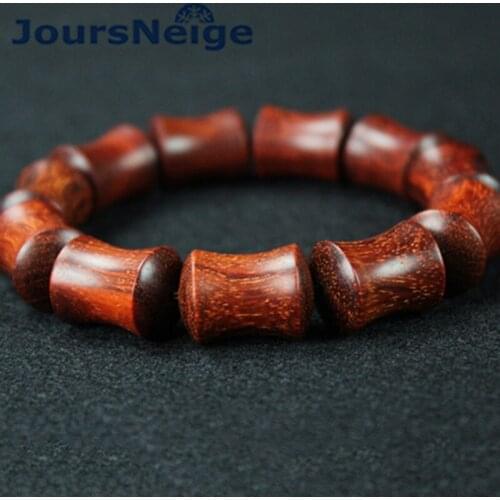 Lobular red sandalwood Bracelets Pattern handmade mill bamboo Beads hand string for Men Women Jewelry