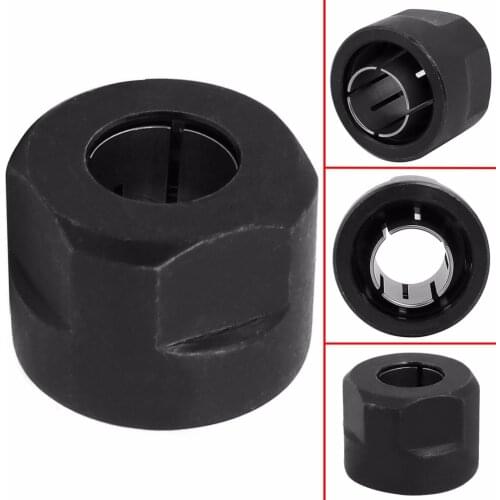 1pc Black Metal Collet Nut Plunge Router Parts 12.7mm Center Hole Diameter 22.5x27mm For Makita 3612
