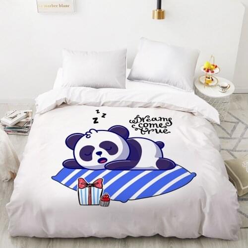 Cartoon Childrens Duvet cover Quilt/Blanket/Comfortable Case Bedding for kids baby girls 140x200 150x200 for Home Panda blue