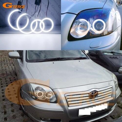 For Toyota Avensis T25 2003 2004 2005 pre facelift Excellent Ultra bright COB led angel eyes halo rings Day Light