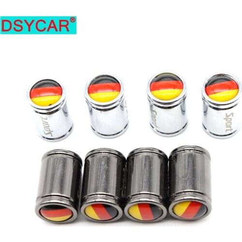 DSYCAR 4 Pcs/Set Copper Chrome Tire Valve Stem Cap Tire Wheel Stem Air Valve Caps for Auto Cars