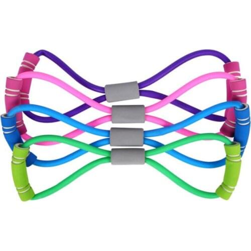 Double Colors TPE 8 Word Yoga Resistance Band Tube Fitness Pull Up Chest Expander Elastic Muscle Training Tubing Tension Rope