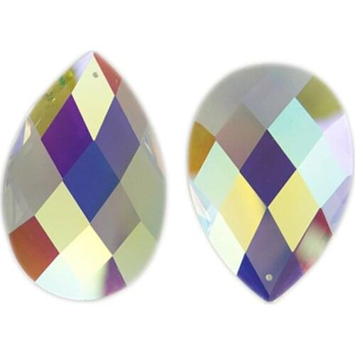 Wholesales 76mm AB Color Crystal Chandelier Parts Lamp Accessories For Wedding Garland Strand Curtain Chains Decoration