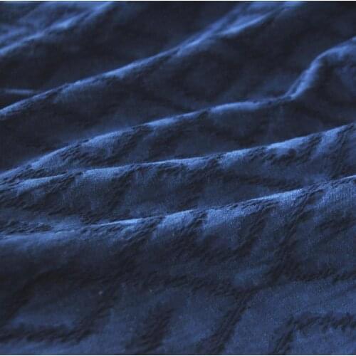 Quality cotton and linen fabrics Rhombic lattice jacquard weave fabric Indigo dyeing of handicraft plants tissu