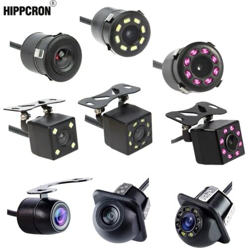 Hippcron Car Rear View Camera 4 LED Night Vision Reversing Auto Parking Monitor CCD Waterproof 170 Degree HD Video