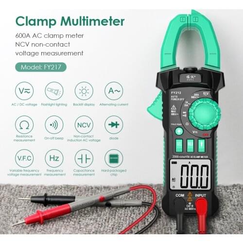 Clamp Multimeter DC AC Current Voltage NCV Ohm Tester Ammeter capacitor Multimeter Auto Range Measurement Test Electrician Tool