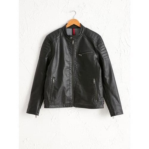 Mens Leather Look Coat