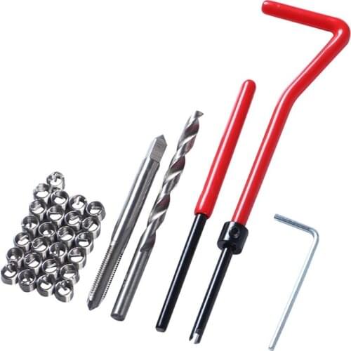 30 Pcs Coil Drill Tool Metric Thread Repair Insert Kit Ideal for Restoring Damaged Threads Stripped Internal Threads