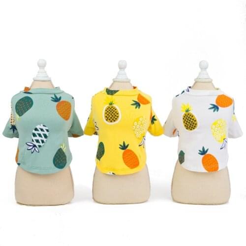 Pet clothes dog spring/summer pet pineapple T-shirt