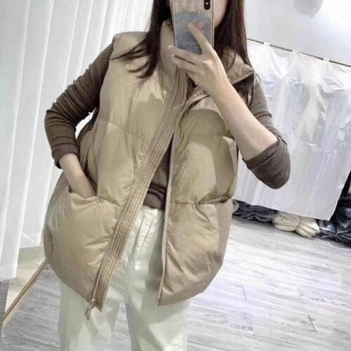 Autumn Winter Women Ultra Light 90% White Duck Down Vest Casual Stand Collar Sleeveless Waistcoat Jakcet Female Down Coat Tops