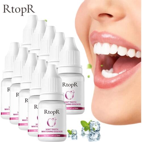 10pcs RtopR Teeth Whitening Essence Protects Oral Hygiene Removes Dental Stains Increases Gloss Daily Use Protects Teeth