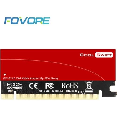 PCI express NGFF M2 SSD NVMe adapter 2280 M2 to PCI e x16 adapter m key M.2 PCI e PCIe Card with Heat dissipation aluminum box