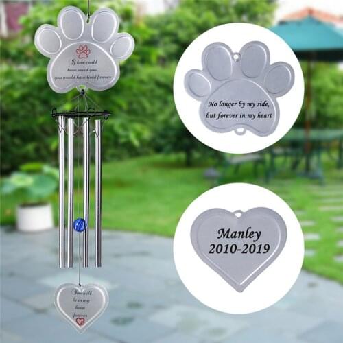Personalized metal wind chime tube outdoor living wind chimes yard garden tubes bells memorial wind chimes for the garden jsys