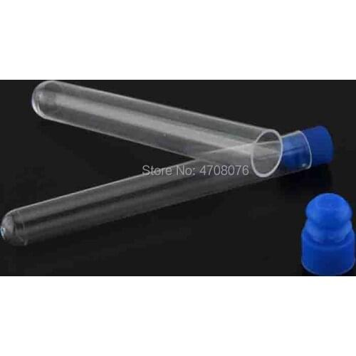 20×153mm 50 pcs/lot Plastic test tube with blue cap PS material labware for scientific experiment round bottom