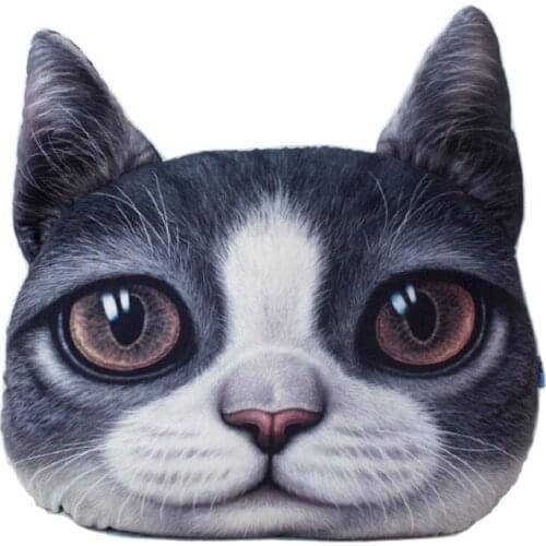 38x 48 cm Large Size 3D Cute Cat Head Cushion Creative Cartoon Sofa Office Nap Pillow Washable Pillow Car Seat Cushions