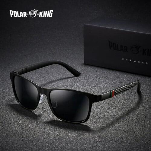 POLARKING Brand Metal Designer Polarized Sunglasses For Driving Men Oculos Square Sun Glasses For Mens Fashion Travel Eyewear