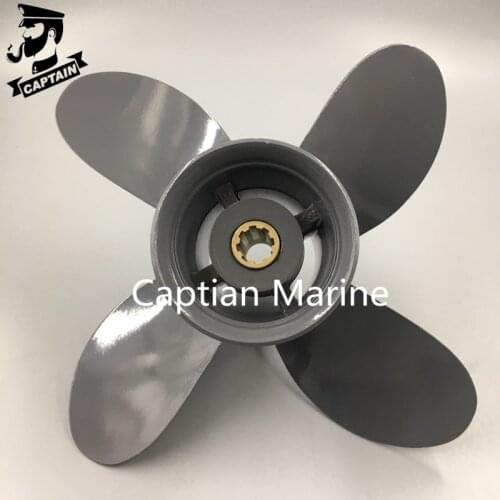 9 1/4X10 Propeller Fit Honda Outboard 8HP 9.9HP 15HP BF8D/BF9.9D BF9.9/BF15A BF15D/BF20 8 Splines 4 Blade 58134-ZV4-010AH