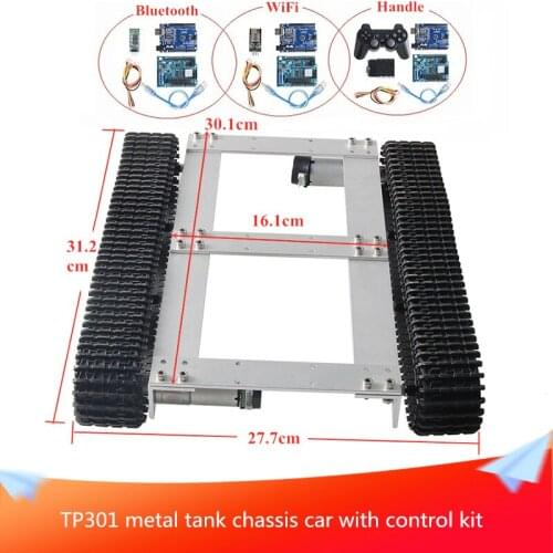 With Control Kit TP301 Metal Tank Chassis Car Kit 2pcs DC Motors Tracked Smart Car Platform DIY RC Toy for Learning Contest