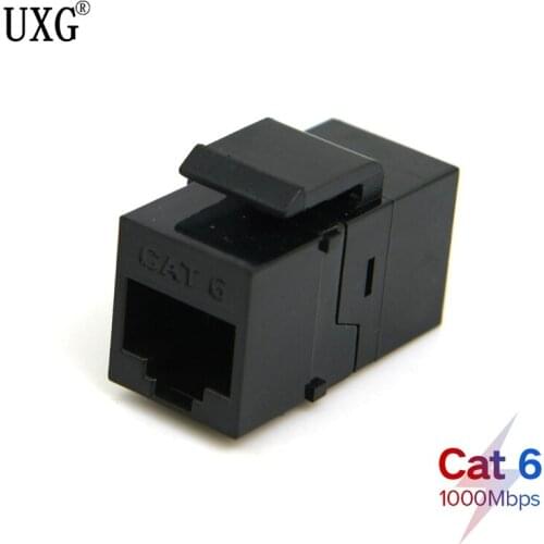 UTP CAT6 Keystone Coupler RJ45 Female to Female UTP CAT6 Keystone inline Coupler Black