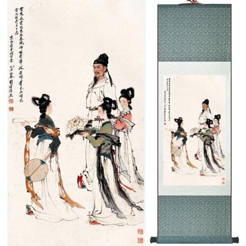 Traditional Chinese art painting Silk scroll painting Chinese wash paintingPrinted painting LTW2017120517