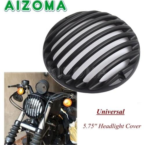 Motorcycle 5.75" Headlight Grille Cover For Harley Sportster Iron 883 1200 Universal 5-3/4‘’ Front Head Lights Protector Guards