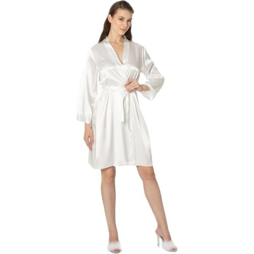 Women Rayon Embroidery Bride Bridesmaid Kimono Bathrobe Dress Sexy Mini Sleep Nightshirt Sleepwear Wedding Robes