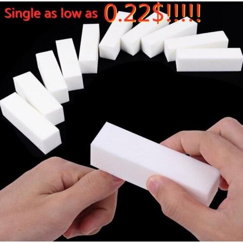 1/5/10pcs Durable Sponge Nail File White Sanding Buffer Nail Manicure Buffing Sanding Block File Salon White Nail Sanding Sponge