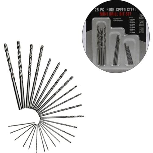 25pcs Mini Micro Drill Bit High Speed Steel Twist Drill Bits/0.5mm-3mm Micro-Drill Bits