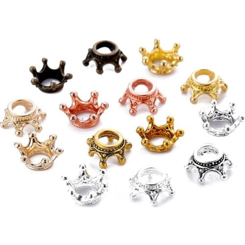 30pcs Gold color crown Charms Necklace Pendant Bracelet Jewelry Making Handmade Crafts diy Supplies 12*6mm 1517