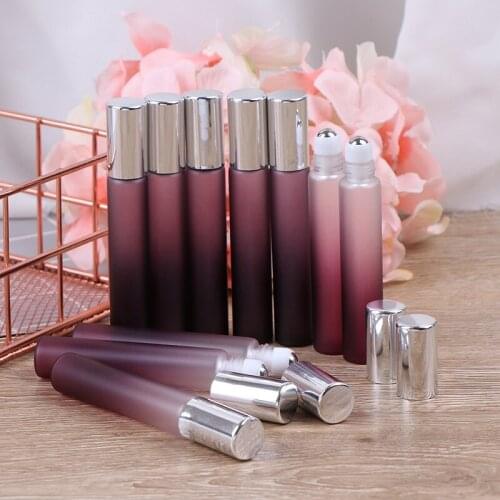 5Pcs/Set 8Ml/10ML Glass Roll On Bottles Roller Ball Empty Perfume Essential Oils Vial Travel Use Necessaries Wholesale