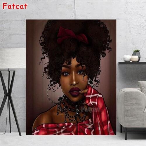African woman diamond embroidery Custom photo full square round drill rhinestone pictures diamond mosaic set home decor PP1902