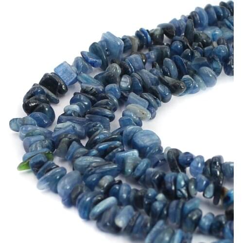 Free Shipping 6-8mm Irregular Natural Blue Kyanite Chips Spacer Jewelry Design Beads Strand 34"