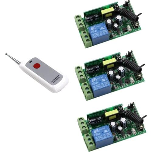 AC85V 110V 220V 230V 250V Wireless Remote Control Lighting Switch 1 Channal Relay Receivers+ Wireless Digital Remote Controller