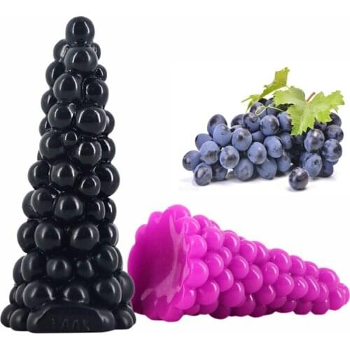 TPE Big Anal Plug Dildo Grape Design Beads Anal Dildo Stuffed Stopper Vaginal Anus Masturbation Massage SM Sex Toys For Couple