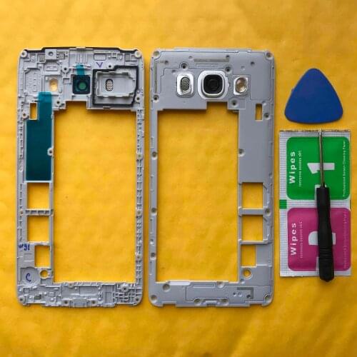 For Samsung Galaxy J5 2016 J510 J510F J510FN J510H J510G Phone Case Back Housing Cover Middle Frame With Camera Glass Lens