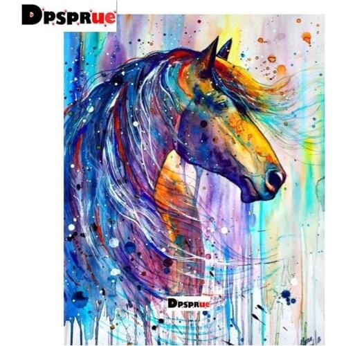 Dpsprue Full Square/Round 5D Diy Diamond Painting Cross Stitch Christmas Animal Horse 3D Embroidery diamondpainting Mosaic Gift