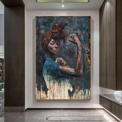 Ethnic Sexy Nude Black Woman African Girl Canvas Painting Wall Art Posters and Prints Wall Picture for Living Room Bedroom Decor