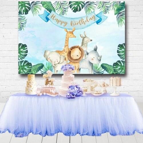 Safari Jungle Party Backdrops For Photo Studio Cartoon Baby Shower Newborn Kids 1st Birthday Photogarphy Backgrounds