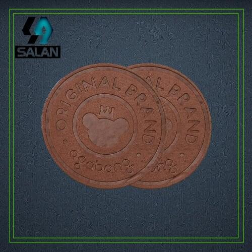 Custom leather tags for clothing 300pcs/lot embossed printed sew-on leather labels brown tags/patch clothing labels Freeshipping