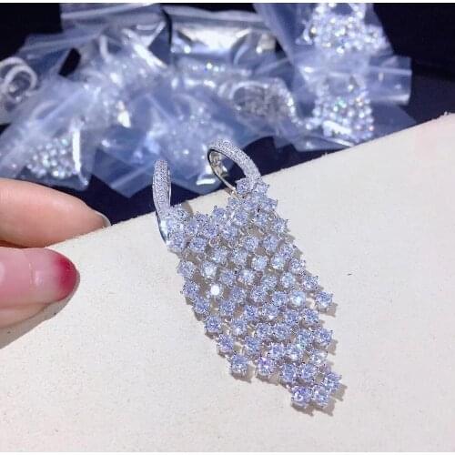 Cubic zircon pendant 925 sterling silver tassels it is used for decorating for pearl necklace fine women jewelry