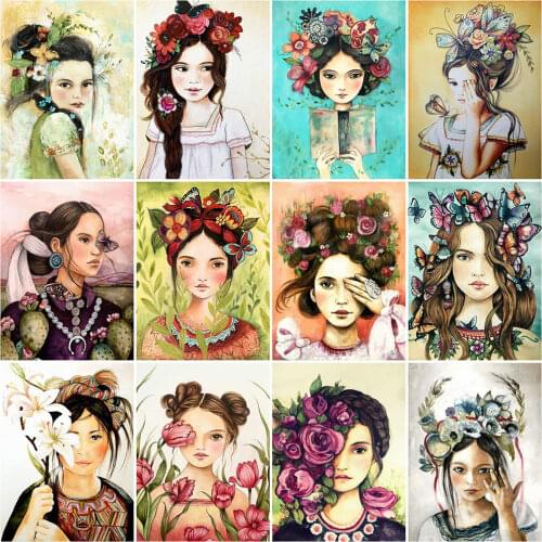 MomoArt 5D DIY Diamond Mosaic Butterfly Full Drill Square Girl Diamond Embroidery Flower Needlework Mosaic Art Decor For Home