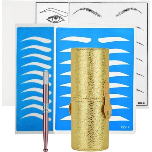 Practice Skin Permanent Makeup Eyebrow Lips Tattoo Skin Microblading Pen Kit