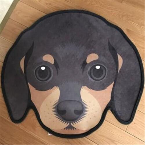 Fashion hot sales New style 3D Thick Cartoon dog head shape Anti-Slip Carpets Pet Dog Print Mats Bathroom Floor Kitchen Rugs
